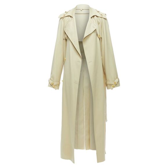 Gabriela Hearst Merino Wool Silk Trimmed Pleats Trench Coat - Picture 3 of 6